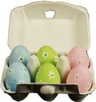 HAAC 12 Stück Ostereier Deko Eier Eierset Ostern bunt mit Blumen Kunststoff 7 cm