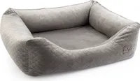 Premium Hundebett Velvet Grau XXL – 120x95x25 cm | Weiches Sofa für Hunde & Katzen