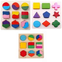 Holz Montessori Sinnes Bunte Geometrische Peg Puzzles Pädagogisches Spielzeug