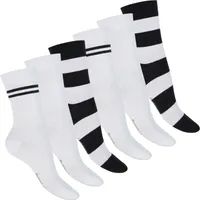 Footstar Damen Ringel Socken (6 Paar) - Weiß 39-42
