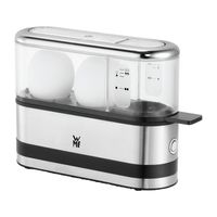 WMF Küchenminis 2-Eier-Kocher, Eierkocher 2 Eier, mit Eipick, BPA-freies Tritan, 250 W, cromargan matt