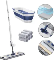 Aluminiumlegierung Freihändige Flachmopp Set,45cm,Blau