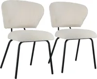 2er Set Stühlen aus Cord beige NILSA