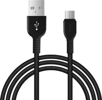 Kabel Hoco USB X20 - 1 m kabel Micro USB do ładowania wzmocniony kabel do transmisji danych kabel do telefonu komórkowego w kolorze czarnym