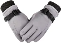Handschuhe Winter Thermo Fahrradhandschuhe Touchscreen Wasserdicht Warm Unisex Grau M
