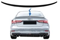 Kofferraumspoiler Boot Lippenflügel für Audi A3 8V Limousine 2013+ Glänzend schwarz