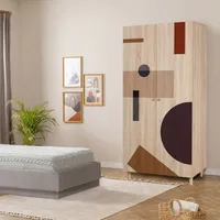 Skye Decor, Lidya 2 -969, Kleiderschrank, Sonomo, 100 % MELAMINBESCHICHTETE SPANPLATTEN, 90 x 52 x 192 cm