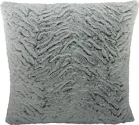 Kuschelkissen Faux Fur grau in Federoptik - Kissen ca 45x45 cm Zierkissen