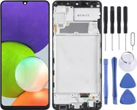 Für Samsung Galaxy A22 4G Display Full LCD mit Rahmen Einheit Touch Ersatzteil Reparatur Schwarz