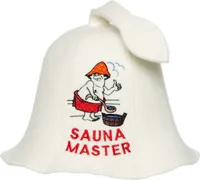 Saunahut aus 6mm 100% wollfilz mit stickerei "sauna master"