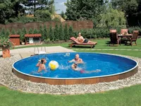 AZURO Deluxe Bazén s drevenou oceľovou stenou, Ø 360 x 120 cm, bazén, bez vložky, bez filtračného systému