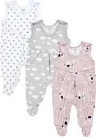 TupTam Baby Mädchen Strampler mit Fuß 3er Pack, Farbe: Farbenmix 1, Größe: 56