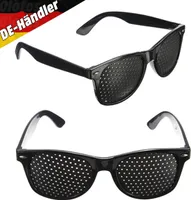 Rasterbrille Lochbrille Gitterbrille Augentraining Sehkorrektur Pinhole Brille zur Entspannung Schwarz Typ B