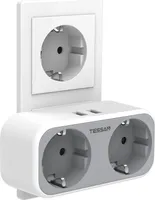 Tessan TS-321-EN 3600W 2-zásuvková vícenásobná zásuvka s 2x USB
