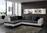 Home Design Ecksofa Alassea Ottomane links - 3er fest rechts, anthrazit/weiß