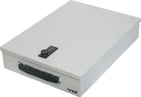 HMF 1413-07 Dokumentenkassette mit Zahlenschloss, Din A4, 37,5 x 26,5 x 8 cm, lichtgrau