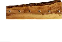 Schlüsselbrett aus Olivenholz mit Rinde
