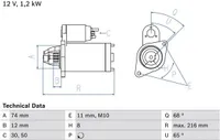 BOSCH Anlasser (0 986 023 550) für TOYOTA Yaris |