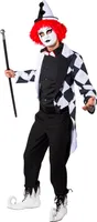 O7861-48-50 schwarz-weiß Herren Pierrot Frack Clown Kostüm Gr.48-50