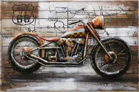 3D Metallbild Motorrad