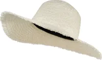styleBREAKER Damen Strohhut Papierstroh mit luftigem Flechtmuster, breite ausgefranste Krempe, Sonnenhut, Schlapphut 04025033