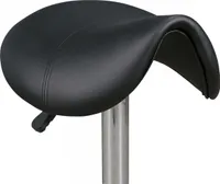 Rootz Friseurhocker – Schwarz – Höhenverstellbarer Drehhocker mit Rollen – Praxishocker aus Kunstleder