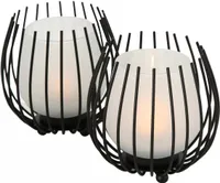 Windlicht Laval Eisen Glas Schwarz H 12cm Stückpreis