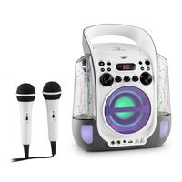 Kara Liquida Karaokeanlage CD USB MP3 Wasserstrahl LED 2x Mikrofon mobil