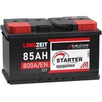 LANGZEIT Autobatterie 85AH 12V 800AEN Starterbatterie +30% mehr Leistung ersetzt Batterie 80Ah 90Ah