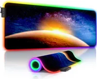 CSL RGB Gaming Mauspad, Gaming Mauspad - 800 x 300 mm XL Mousepad - LED Multi Color, Stars & Mars