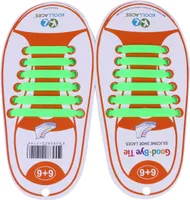 12 x Schnürsenkel aus Silikon in der Farbe grün Uni für Freizeitschuhe Sportschuhe Kinder & Erwachsene Schleifenlose Schuhbänder in grün