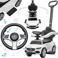 COIL Rutschauto mit der Schiebestange, Schiebeauto, Mercedes AMG C63, Kinderrutsche, Fahrzeug mit Rutsche, Schiebefahrt, ab 12 Monaten, Weiß