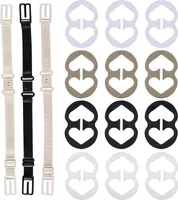 BH-Träger-Klammern, 12 BH-Klammern und BH-Träger-Halter Damen Schwarz, Weiß, Beige für volle Cup-Größe