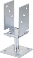 Alberts U-Pfostenträger | breitenverstellbar und zum Aufschrauben | galvanisch verzinkt, dickschichtpassiviert | Breite 71 - 131 mm