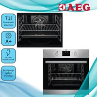 AEG BPB355060M Dampfbackofen / Serie 6000 mit SteamBake / Pyrolyse – Selbstreinigung / Touch-Bedienung / Grillfunktion / Display mit Uhr / Kindersicherung / A+ / Edelstahl mit Antifingerprint