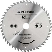 Parkside® Kreissägeblatt PKSB 254 A1 | Sägeblatt für Kreissäge | geeignet für handelsübliche Kreissägen | Aufnahme 30, 20 oder 16mm | geeignet für Material: Holz | 48 Zähne