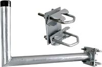 PremiumX Balkonausleger 25cm Stahl Geländerhalterung Balkonhalter Sat-Antenne Mast-Ausleger Halterung für Satellitenschüssel