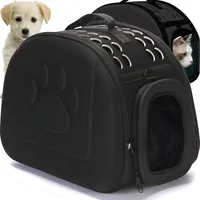 Transportbox Hundebox im Schwarz Hundetransportbox Transporttasche Hunde Katzen Reisebox Katzenbox Transport Hundehaus Transportkäfig Hundekäfig Retoo
