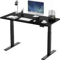 SANODESK - Biurko 180x80cm z elektryczną regulacją wysokości, zabezpieczeniem przed kolizją, blokadą przed dziećmi, 4 przyciskami pamięci （czarny+czarny）