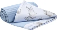 Babydecke für babys Baumwolle Waffle, 75x100, Hirsche und Igel