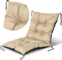 Stuhlauflage Gartenstuhl Auflage 50x50x10 cm Stuhlkissen Sitzkissen und Ruckenkissen Wasserdicht Indoor und Outdoor  Beige