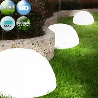 DEUBA® Solarlampe für Außen 3er Set LED Wetterfest IP44 Dämmerungssensor Solar Kugel Hängend Weiß Garten Wand Leuchte Außenleuchte Balkon Deko
