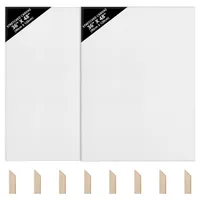 Kurtzy 2er Pack Canvas Leinwand zum Bemalen -2er Set Leinwände zum Bemalen - 90 x 120 cm - 2x XXL Leinwand Groß mit Keilrahmen Leinwand Rahmen -