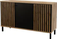 Komoda Albello Komoda Londo do sypialni Komoda do salonu czarna Listwy dębowe Wotan 150x45x85 cm