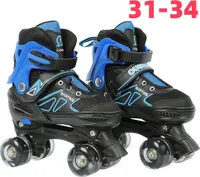 Verstellbar Rollschuhe für Kinder Roller Skates Inline Skates Größe 31-34 (Blau)