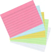 500 Herlitz Karteikarten DIN A8 / liniert / je 100x blau,rosa,grün,weiß,gelb