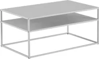 WOHNLING Couchtisch 100 cm Weiß Metall Wohnzimmertisch Sofatisch Tisch Stauraum