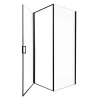 HOME DELUXE Duschkabine LIVIA Schwarz Matt - 90 x 195 cm ESG & Aluminiumrahmen|Duschabtrennung, Eckdusche, Duschtür