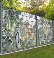 Sichtschutz Zaun Dschungeltiere mit Palmen Sichtschutzstreifen Garten - Teil2 - 250x180cm