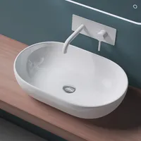 Mai & Mai Waschbecken Aufsatzwaschbecken BTH: 60x42x14cm aus Keramik weiß mit Nano-Beschichtung Brüssel322